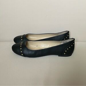 LIKE NEW Lei Black Gold Studded Ballet Flats